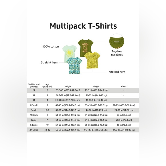 NWT Spotted Zebra Girls and Toddlers' Short-Sleeve T-Shirt Tops, Multipack 4 - Picture 5 of 5